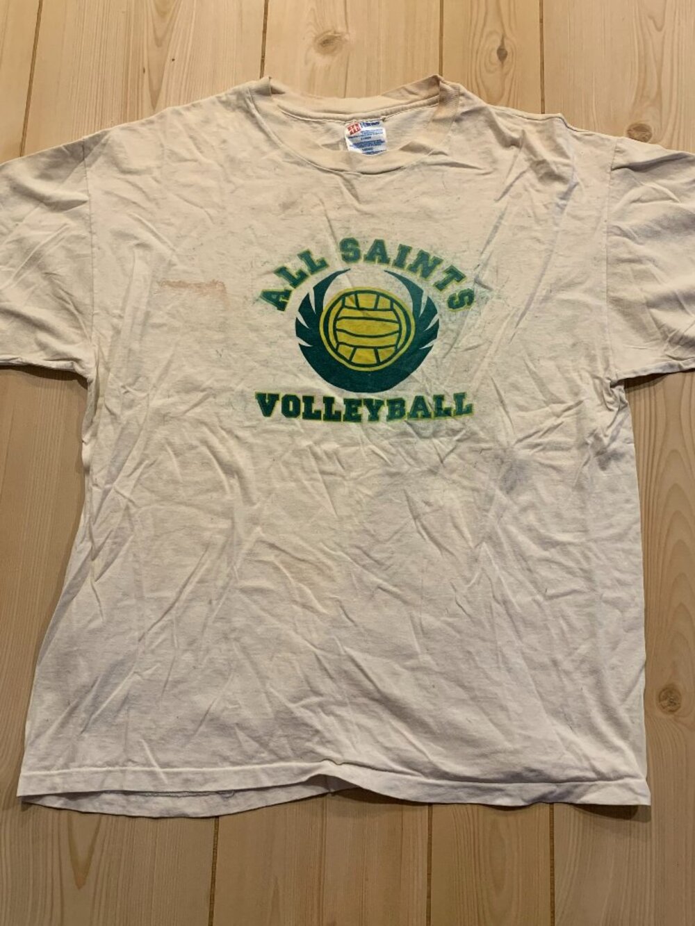 Vintage 90s All Saints Volleyball Religious Christianity God Athletic T-Shirt XL